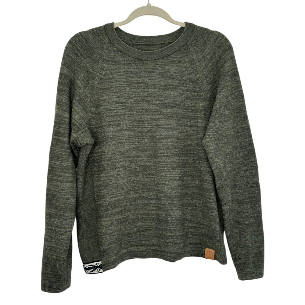PAKA The Original Crew Sweater Green Royal Peru Alpaca Wool Unisex Sz M Handmade